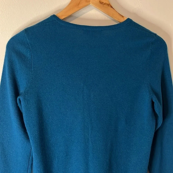 Belford Royal Blue 100% Cashmere V-Neck Sweater Sz S - Picture 6 of 7